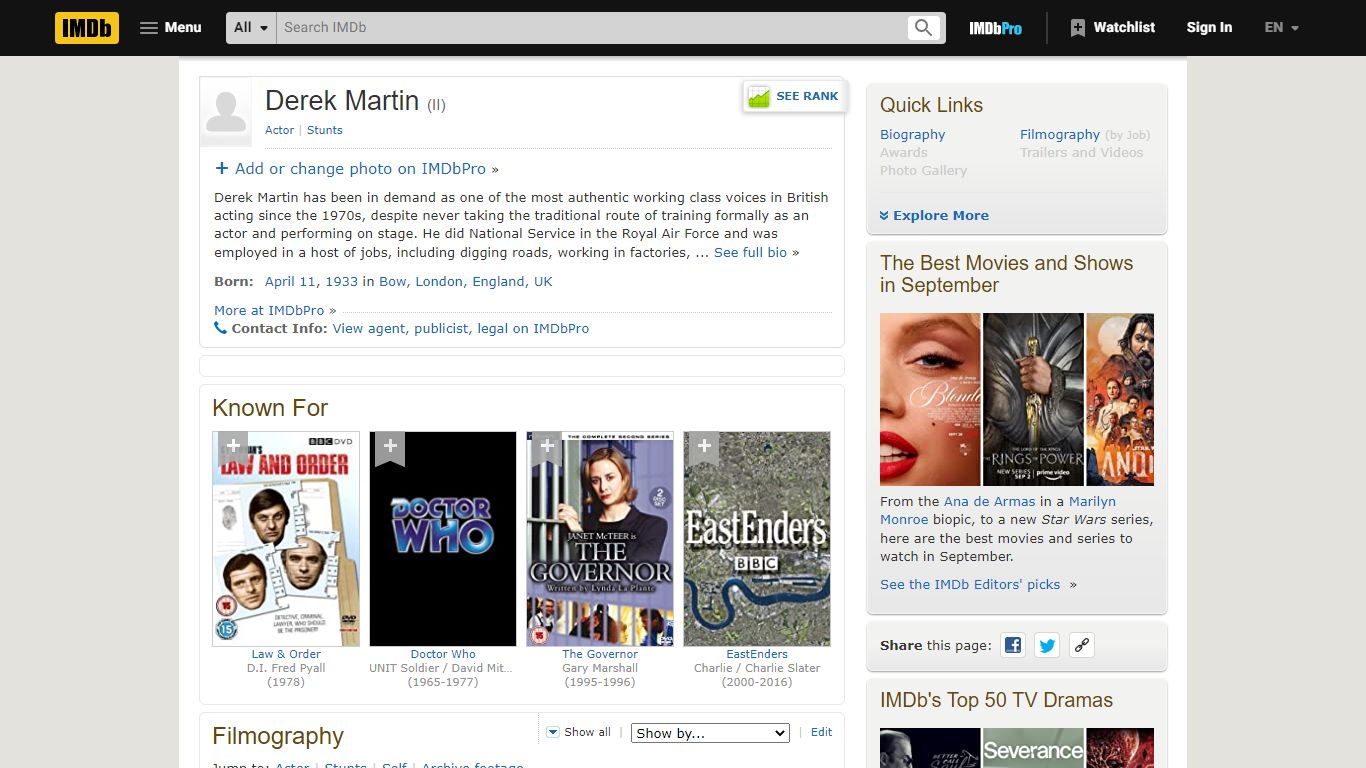 Derek Martin - IMDb